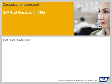 Zarządzanie szansami SAP Best Practices for CRM SAP Best Practices.