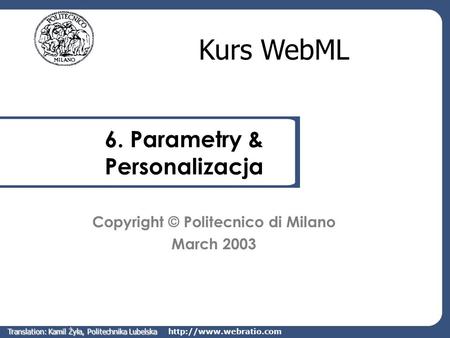 6. Parametry & Personalizacja