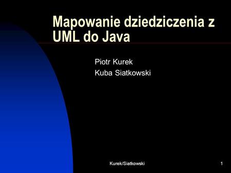 Mapowanie dziedziczenia z UML do Java