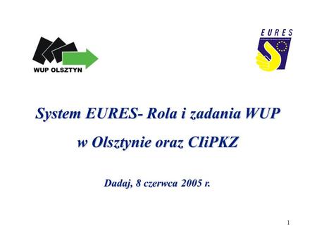 System EURES- Rola i zadania WUP w Olsztynie oraz CIiPKZ