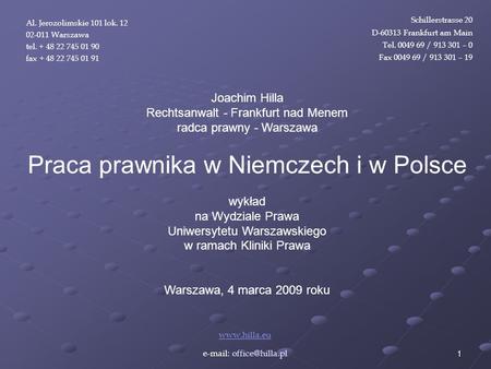 Praca prawnika w Niemczech i w Polsce