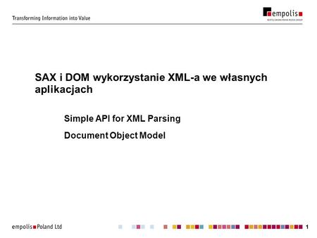 SAX i DOM wykorzystanie XML-a we własnych aplikacjach