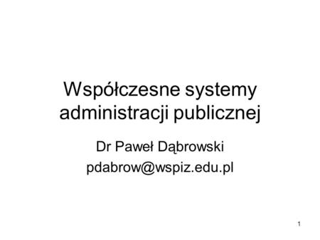Współczesne systemy administracji publicznej
