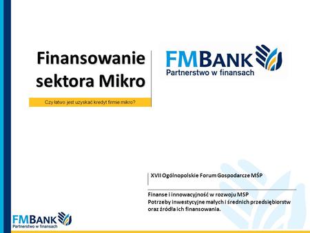 Finansowanie sektora Mikro