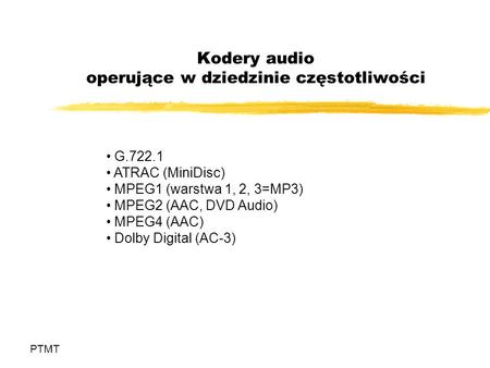 Kodery audio operujące w dziedzinie częstotliwości