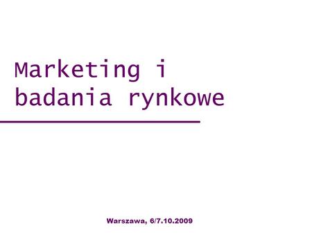Marketing i badania rynkowe