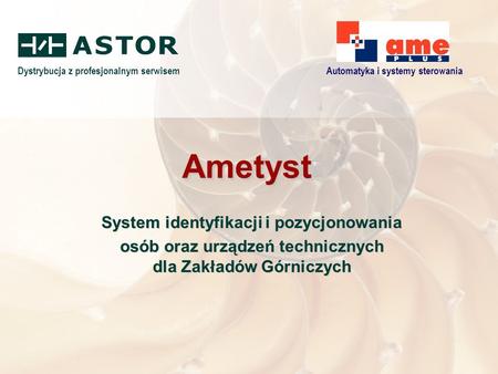 Dystrybucja z profesjonalnym serwisemAutomatyka i systemy sterowania AmetystAmetyst System identyfikacji i pozycjonowania osób oraz urządzeń technicznych.