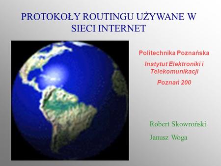 Politechnika Poznańska Instytut Elektroniki i Telekomunikacji