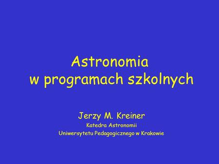 Astronomia w programach szkolnych