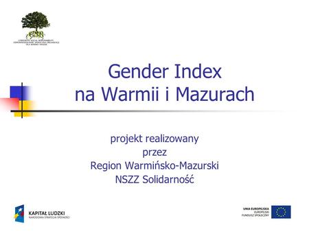 Gender Index na Warmii i Mazurach