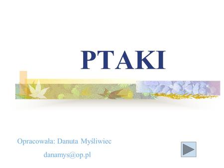 PTAKI Opracowała: Danuta Myśliwiec danamys@op.pl.