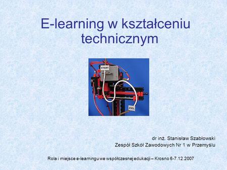 E-learning w kształceniu technicznym
