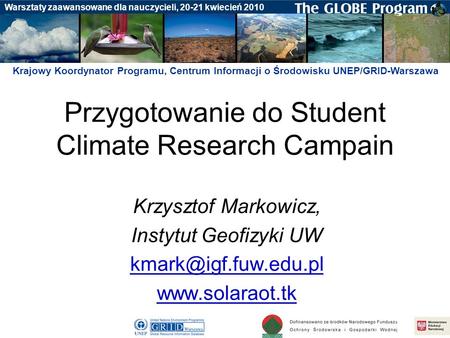 Przygotowanie do Student Climate Research Campain