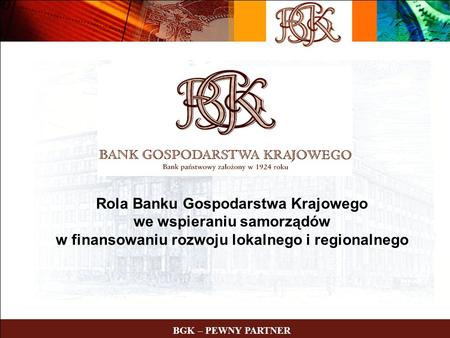 Rola Banku Gospodarstwa Krajowego we wspieraniu samorządów
