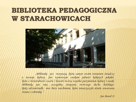 Biblioteka Pedagogiczna w Starachowicach