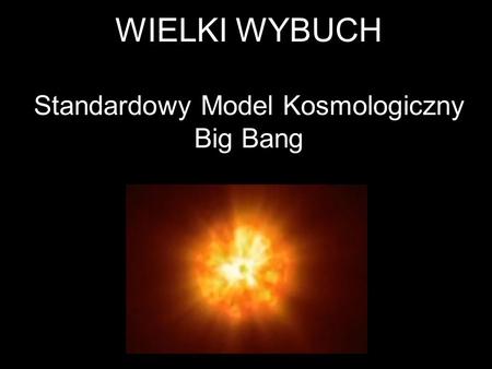 WIELKI WYBUCH Standardowy Model Kosmologiczny Big Bang