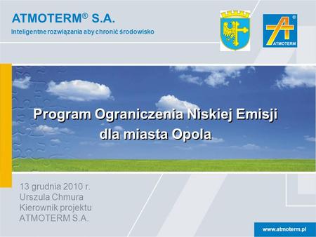 Program Ograniczenia Niskiej Emisji dla miasta Opola