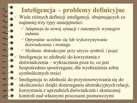 Inteligencja – problemy definicyjne