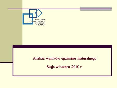 Analiza wyników egzaminu maturalnego Sesja wiosenna 2010 r.
