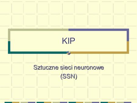 Sztuczne sieci neuronowe (SSN)