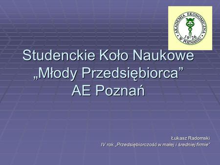 Studenckie Koło Naukowe „Młody Przedsiębiorca” AE Poznań