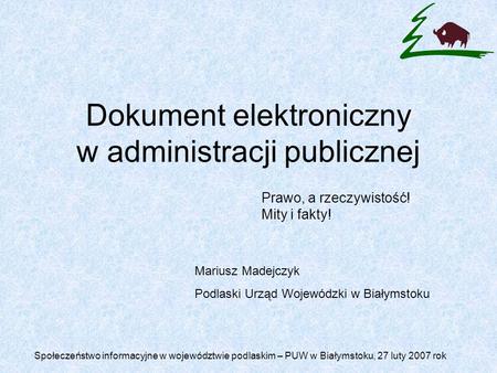 Dokument elektroniczny w administracji publicznej
