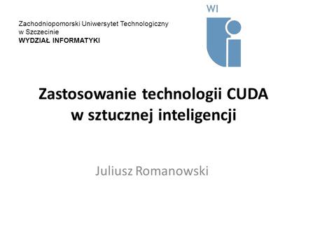 Zastosowanie technologii CUDA w sztucznej inteligencji