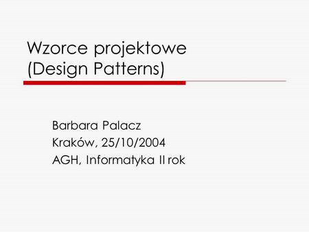 Wzorce projektowe (Design Patterns)