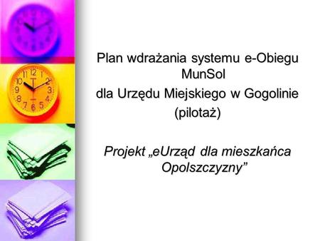 Plan wdrażania systemu e-Obiegu MunSol