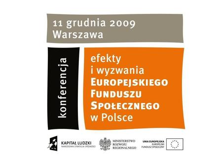 Warszawa, 11 grudnia 2009 Wydział Europejskiego Funduszu Społecznego Urzędu Marszałkowskiego w Katowicach Program Operacyjny Ludzki Program Operacyjny.