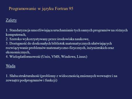 Programowanie w języku Fortran 95