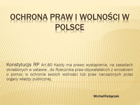 Ochrona praw i wolności w Polsce