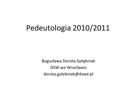 Bogusława Dorota Gołębniak DSW we Wrocławiu