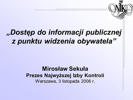 „Dostęp do informacji publicznej z punktu widzenia obywatela”