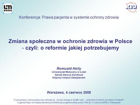 Zmiana społeczna w ochronie zdrowia w Polsce