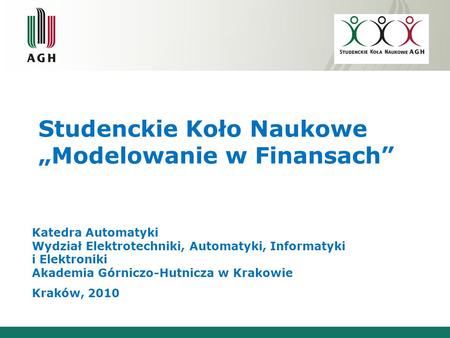 Studenckie Koło Naukowe „Modelowanie w Finansach”