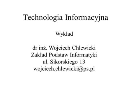 Technologia Informacyjna