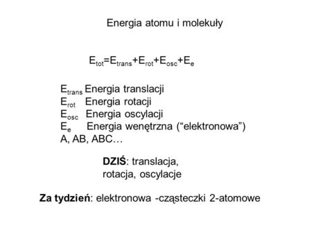 Energia atomu i molekuły