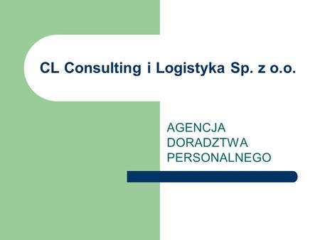 CL Consulting i Logistyka Sp. z o.o.
