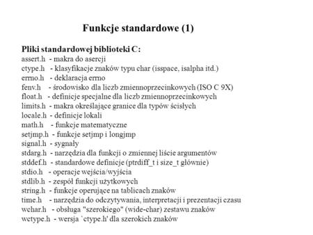 Funkcje standardowe (1)