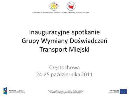 Inauguracyjne spotkanie Grupy Wymiany Doświadczeń Transport Miejski