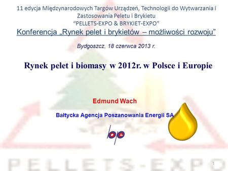 Rynek pelet i biomasy w 2012r. w Polsce i Europie