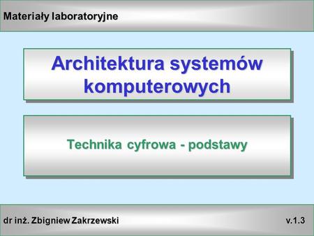 Architektura systemów komputerowych