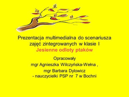 Opracowały mgr Agnieszka Wilczyńska-Wełna ,