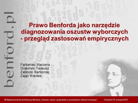 Farbaniec Marzena Grabiński Tadeusz Zabłocki Bartłomiej Zając Wacław