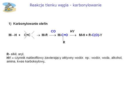 Reakcje tlenku węgla - karbonylowanie