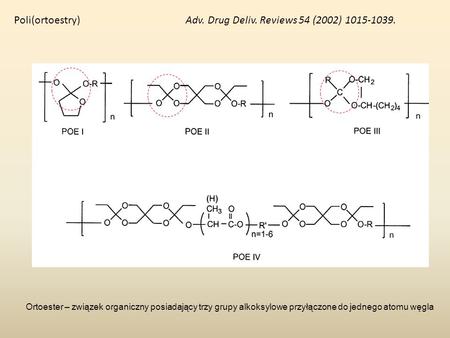 Poli(ortoestry) Adv. Drug Deliv. Reviews 54 (2002)