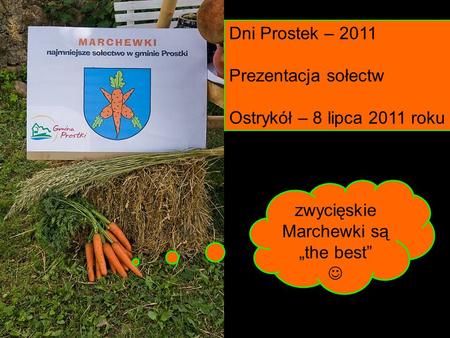Dni Prostek – 2011 Prezentacja sołectw Ostrykół – 8 lipca 2011 roku zwycięskie Marchewki sąthe best.