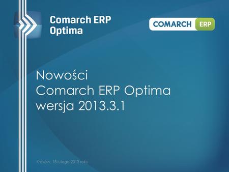 Nowości Comarch ERP Optima wersja