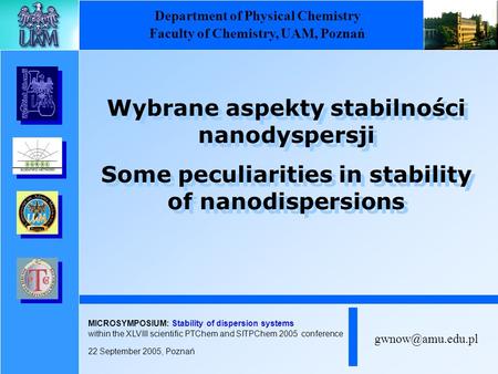 Wybrane aspekty stabilności nanodyspersji